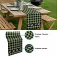 thumbnail image 5 of Sage Green Black Table Runner - 108 Inch Long, Kitchen Dining Table Runner Dresser Scarves, Farmhouse Vintage Bear Buffalo Plaid Farmhouse Decor for Coffee Tables Wedding Party Banquet, 5 of 8