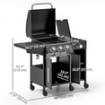 thumbnail image 2 of CoSoTower 3 Burner Gas Grill with Side Burner, 9.5 KW Propane BBQ Grill, Cabinet Style with Shelves, Wheels, Instant Ignition, 2 of 7