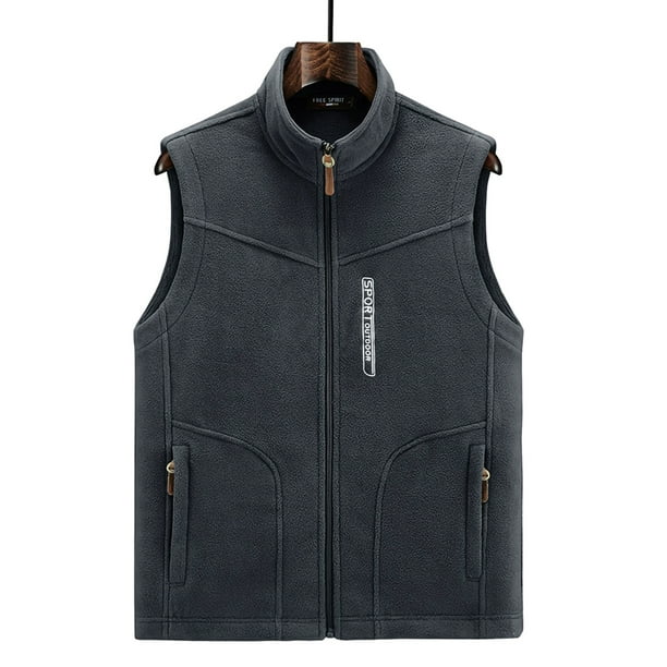 Avamo Mens Jacket Vest Full Zip Winter Warm Coats Stand Collar