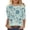 #034-Multicolor, variant on Women's Cozy 3/4 Sleeve Floral Prints Round Neck Loose Summer T-shirts Gifts