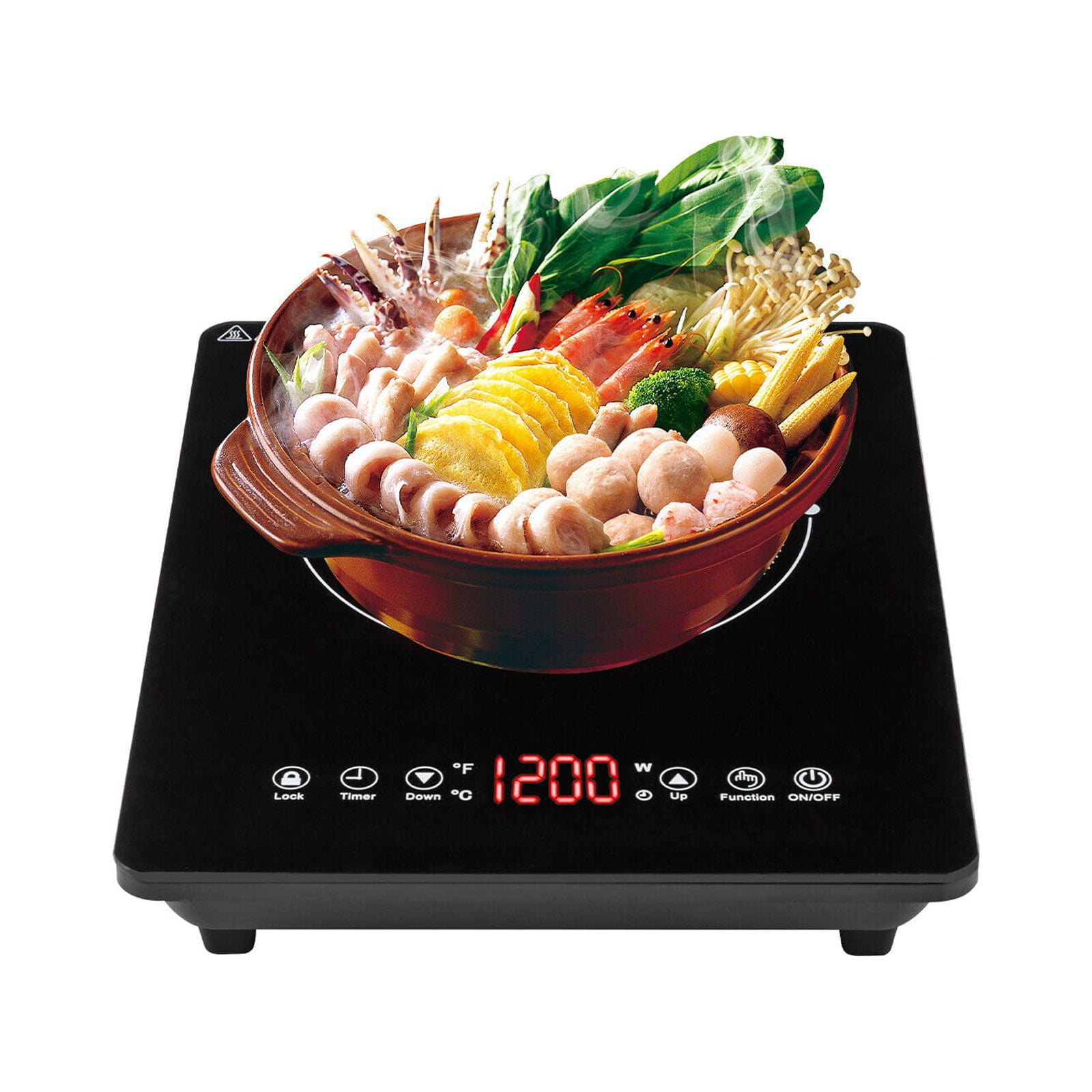 1800W Portable Electric Induction Cooktop Countertop Single Cooker Burner Stove Hot Plate Touch-adjustable Control