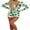 Green, variant on Women's Women Christmas Pajamas Romper Sexy V Neck Button Up Long Sleeve Fur Trim Bodycon Shorts Jumpsuit Xmas Pjs Overall