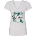 thumbnail image 3 of Inktastic Ovarian Cancer Survivor Butterfly Ribbon Women's V-Neck T-Shirt, 3 of 5