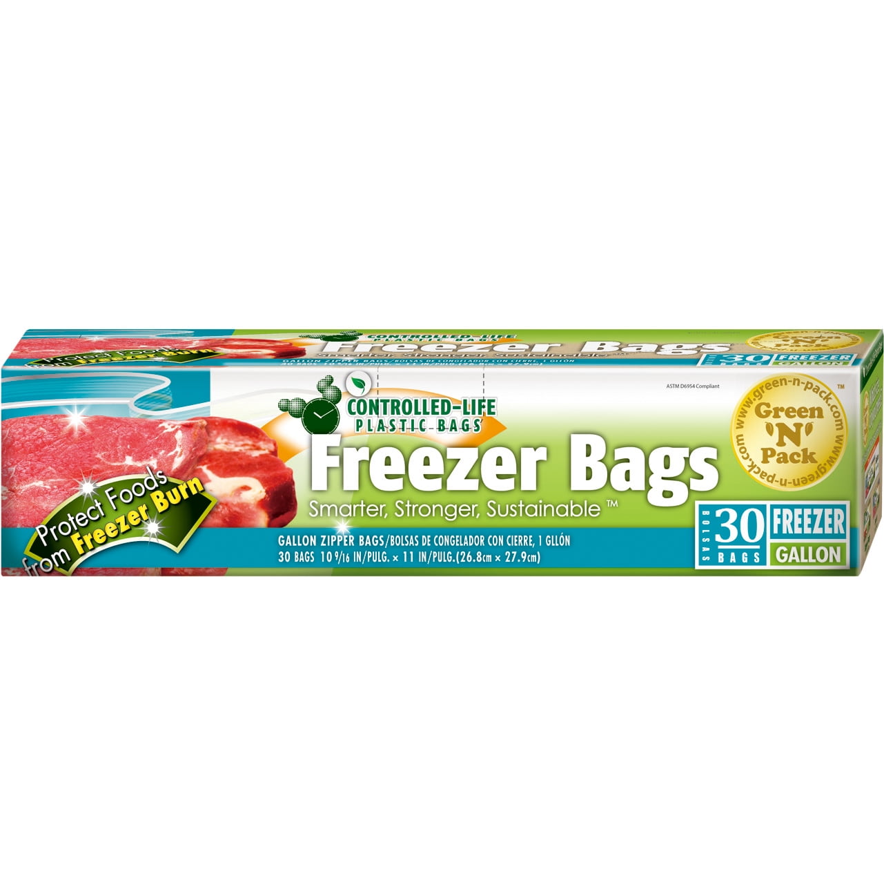 GreennPack Zipper Freezer Bags Gallon 30 Pack