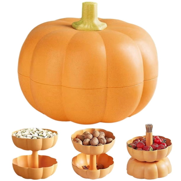 Halloween Serving Tray, Pumpkin Candy Tray, Cute Pumpkin Bowl with Lid, Halloween Serving Dishes, Decorative Trays