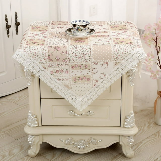 Nvzi Mantel, mantel de noche, cubierta de mesa de noche, funda para mesa de noche, decoración del hogar para mesa de noche, manteles para muebles (marrón pastoral)