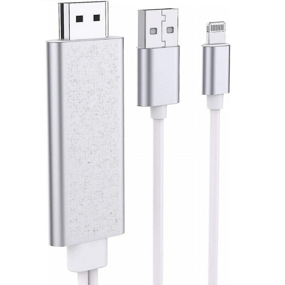 Lightning To Hdmi Cable Adapter Compatible For Iphone Ipad To Tv, 6.5ft Apple Mfi Certified Lightning Digital Av Adapter 1080p Hdtv Connector Cable