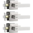 thumbnail image 1 of Square Privacy Door Levers Keyless Chrome Door Handle Indoor Door Handles Interior Bed/Bath Door Lever Handleset Reversible for Left Right Sided Doors, 1 of 6