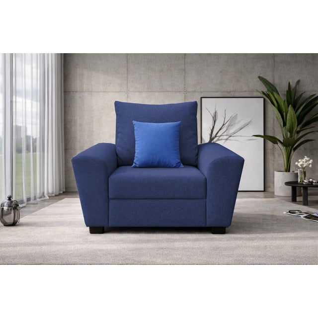 Sillon El Bazar Store Islandia Lino Azul Marino 1 plaza Modular Moderno Sala