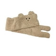 thumbnail image 3 of hengtong 5xSoft Acrylic Scarf Winter Warm Bear Ear Keep Warm for Women Men Skiing Khaki, 3 of 9