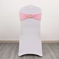 thumbnail image 5 of BalsaCircle 5 Spandex Pink 5x14" Stretchable Chair Sashes with Gold Rhinestone Buckles Party Decorations, 5 of 8