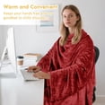 thumbnail image 4 of Catalonia Wearable TV Blanket with Sleeves Arms & Feet pockets for Adult Micro Plush Fleece Large Wrap Throw Robe 73" x 53", 4 of 9