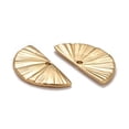 thumbnail image 3 of 20pcs Ion Plating(IP) 304 Stainless Steel Pendants Manual Polishing Textured Half Round Real 24K golden Plated 7.5x15x1mm Hole: 1mm, 3 of 3