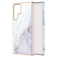 thumbnail image 1 of SaniMore for Samsung Galaxy S22 Ultra 6.8" 2022 Case with Wireless Charging Shockproof TPU Backplane Glitter Marble Pattern Fashion Design Anti-drop Anti-fingerprint Skin-feel Cover, White, 1 of 5