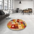 thumbnail image 3 of Ahgly Company Indoor Square Contemporary Red Abstract Area Rugs, 5' Square, 3 of 6