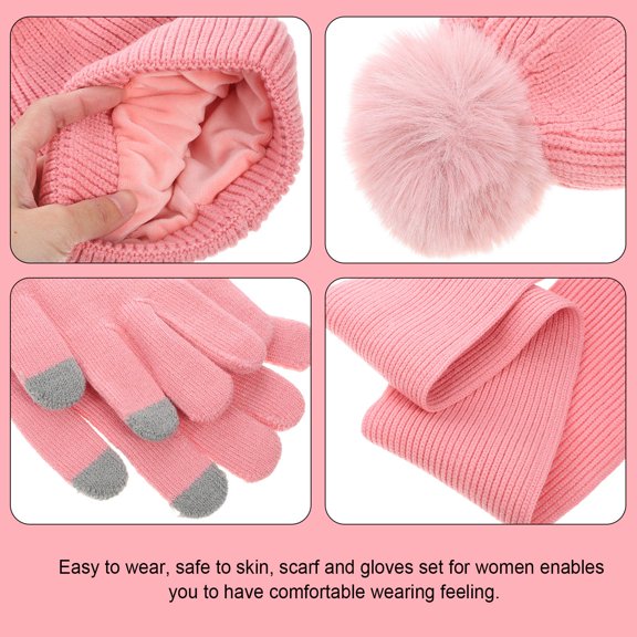 CTIRCHIU 1 Set Thermal Gloves Touchscreen Compatible Women Watermelon Red Fashionable Design for Riding