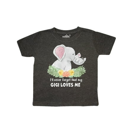 

Inktastic I ll Never Forget That My Gigi Loves Me with Cute Elephants Gift Toddler Boy or Toddler Girl T-Shirt