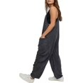 thumbnail image 2 of ORUYROP Combinaison Décontractée Sans Manches pour Femmes avec Poches, Unie, Polyester, Jambe Grand, Taille Unique, 2 of 7