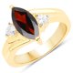 thumbnail image 1 of 2.25 Carat Genuine Garnet and White Topaz .925 Sterling Silver Ring QJ Model, 1 of 1