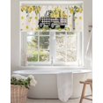 thumbnail image 4 of Curtain Valance for Windows,Farm Checker Truck Lemon Kitchen Valances Rod Pocket Short Curtains,Pastoral Fruit Flower Leaf on Linen Window Treatment Panel for Bedroom Bathroom 42x12in, 4 of 9