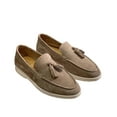 thumbnail image 3 of Willtoo Women's Suede Loafers with Tassels – Slip-On Dress Shoes for Casual– Fashionable & Comfortable Khaki, 3 of 4