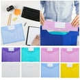 thumbnail image 2 of 8Pack Pockets Folders Side Loading Poly Pocket Plastic Envelopes Poly Envelopes Clear Document Folders for School and Office Supplies, 2 of 8