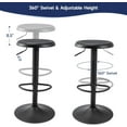 thumbnail image 4 of Brage Living Bar Stools Set of 2, Adjustable Height Swivel Bar Stools, Metal Airlift Barstools, Backless Counter Height Bar Chairs for Kitchen Dining Room Pub Cafe (Black), 4 of 12