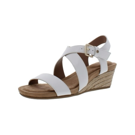 

GIANI BERNINI Womens Beige Comfort Braided Adjustable Cushioned Blythee Round Toe Wedge Buckle Slingback Sandal 10 M