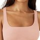 thumbnail image 3 of Corto sin mangas Tank Top cuello cuadrado Color puro cómodo de moda transpirable Casual para compras del partido Rosa L, 3 of 6