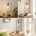 thumbnail image 5 of EDISHINE 19" Antique Red Copper Metal Dimmable Touch Control Table Lamp with Glass Shade and USB Port, 5 of 5