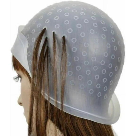Reusable Professional Salon Hair Color Coloring Highlighting Dye Cap For Hair Extension Styling Tools Barber Beauty Hair Salon (White)