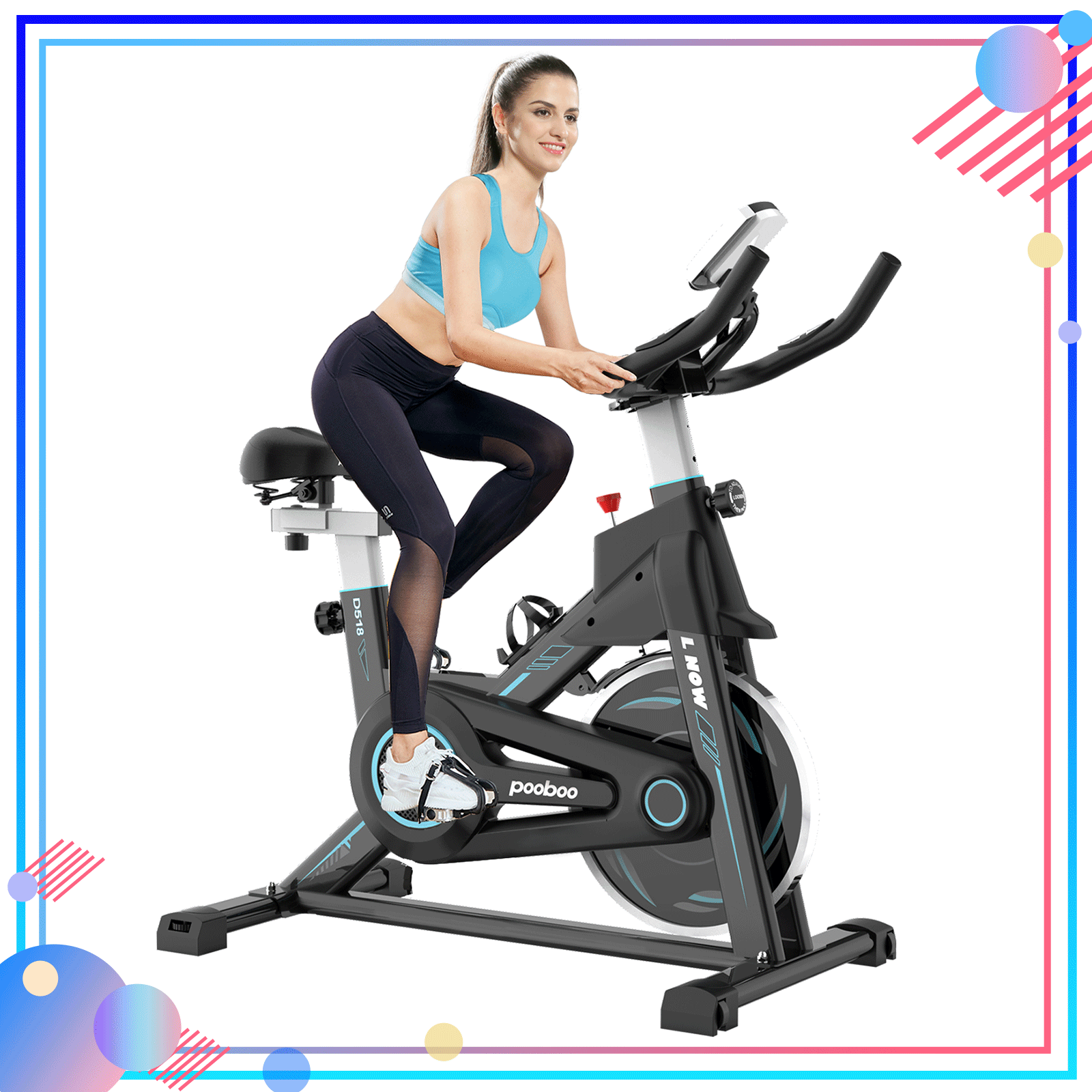 Details about   Cycling Bike Exercise Stationary Bike W/phone Mount Cardio Workout Home Indoor 