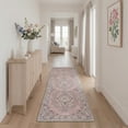 thumbnail image 4 of 2x3 Area Rug Machine Washable Non Slip Low Pile Indoor Rug for Entryway, Entrance, Front Door, Bathroom, Floral Bird Print Pattern, Dusty Blush, 4 of 5