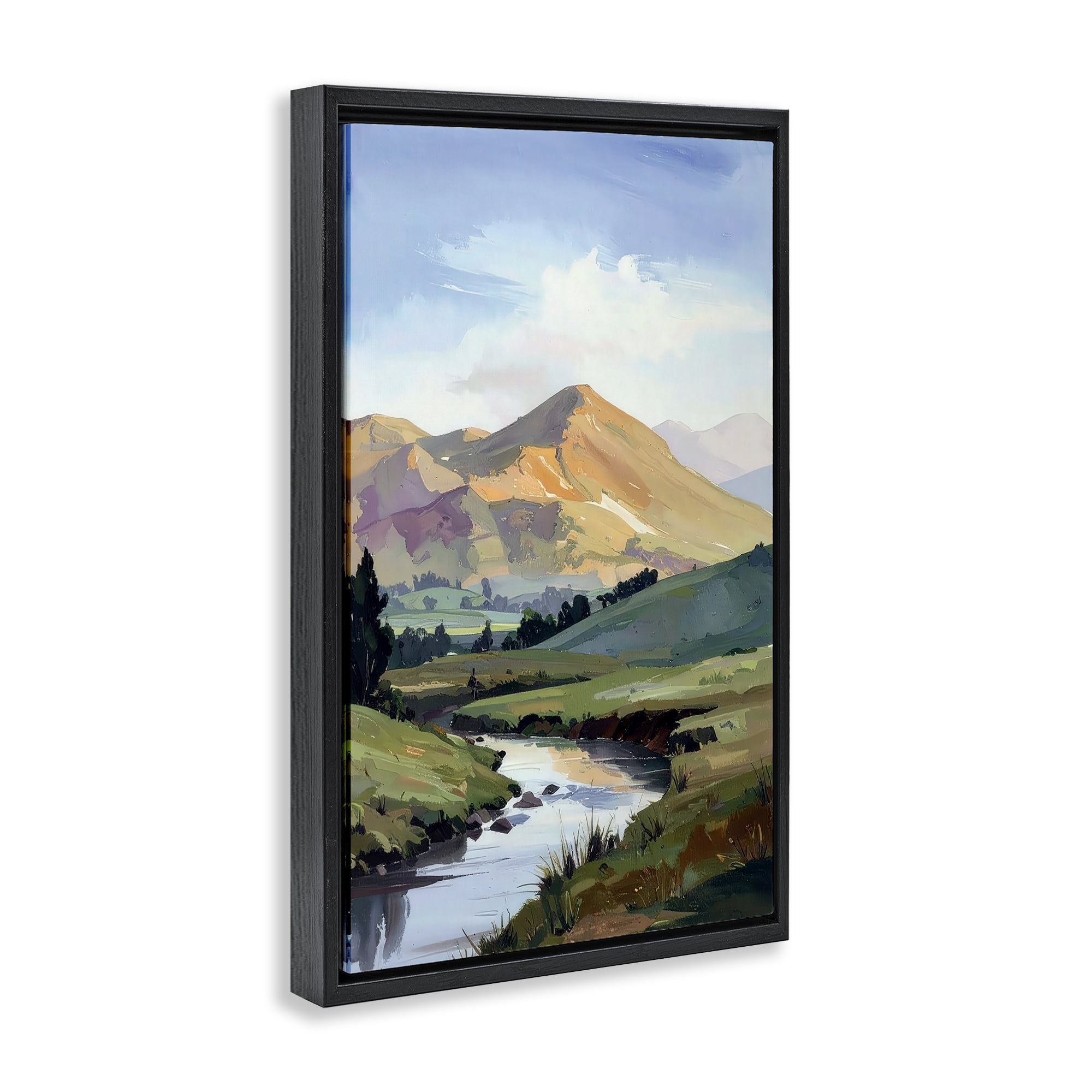 Stupell Industries Across The Valley Black Framed Floater Canvas Wall Art, design by Alonza Saunders