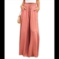 thumbnail image 2 of Pantalones Casuales para Mujer, con Cintura Elástica y Pierna , con Bolsillos. Naranja Rojo S, 2 of 10