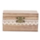 thumbnail image 1 of Caja de madera para anillos con personalidad, estilo campestre, con adorno de madera y encaje para compromiso, boda y aniversario., 1 of 14