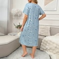 thumbnail image 4 of Wensltd Women Plus Size Nightgowns Short Sleeve Printed Summer Sleep Dress Loose Comfortable Soft Sleepshirts, 4 of 4