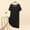 Black, variant on Women's Star Print Lace Trim Crew Neck Midi Nightgown, Soft Modal Short Sleeve Loose Casual Home Loungewear Sleep Dress Green XL(XL)