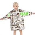 thumbnail image 3 of Green Brown Football Words Pattern Blanket Hoodies for Kids 6-13YR Oversize Wearable Blanket Hoodies for Boys Girls Teens, 3 of 7