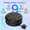 thumbnail image 2 of Power Strip,Extension Cords Surge Protector with 3 USB & 1 TypeC & 5 Outlets Portable Desktop Charging Station Long Extension Cord 70 inches for Office,Home,Hotels,Cruise Ship,Nightstand,Black, 2 of 7