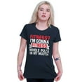 thumbnail image 3 of Fitness? Pizza! Gym Workout Exercise Womens Fitted Plus Size Graphic Tee Brisco Brands 2X, 3 of 5