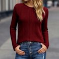 thumbnail image 3 of Long Sleeve Shirts for Women 2026 Spring Ribbed Crewneck Casual Basic Plain Tshirt Blouse Undershirt, 3 of 9