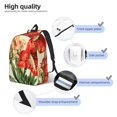 thumbnail image 3 of Bingfone Vibrant Amaryllis Flowers Print Canvas College Laptop Backpack, Large Capacity Lightweight College Bookbag Casual Daypack, 3 of 5