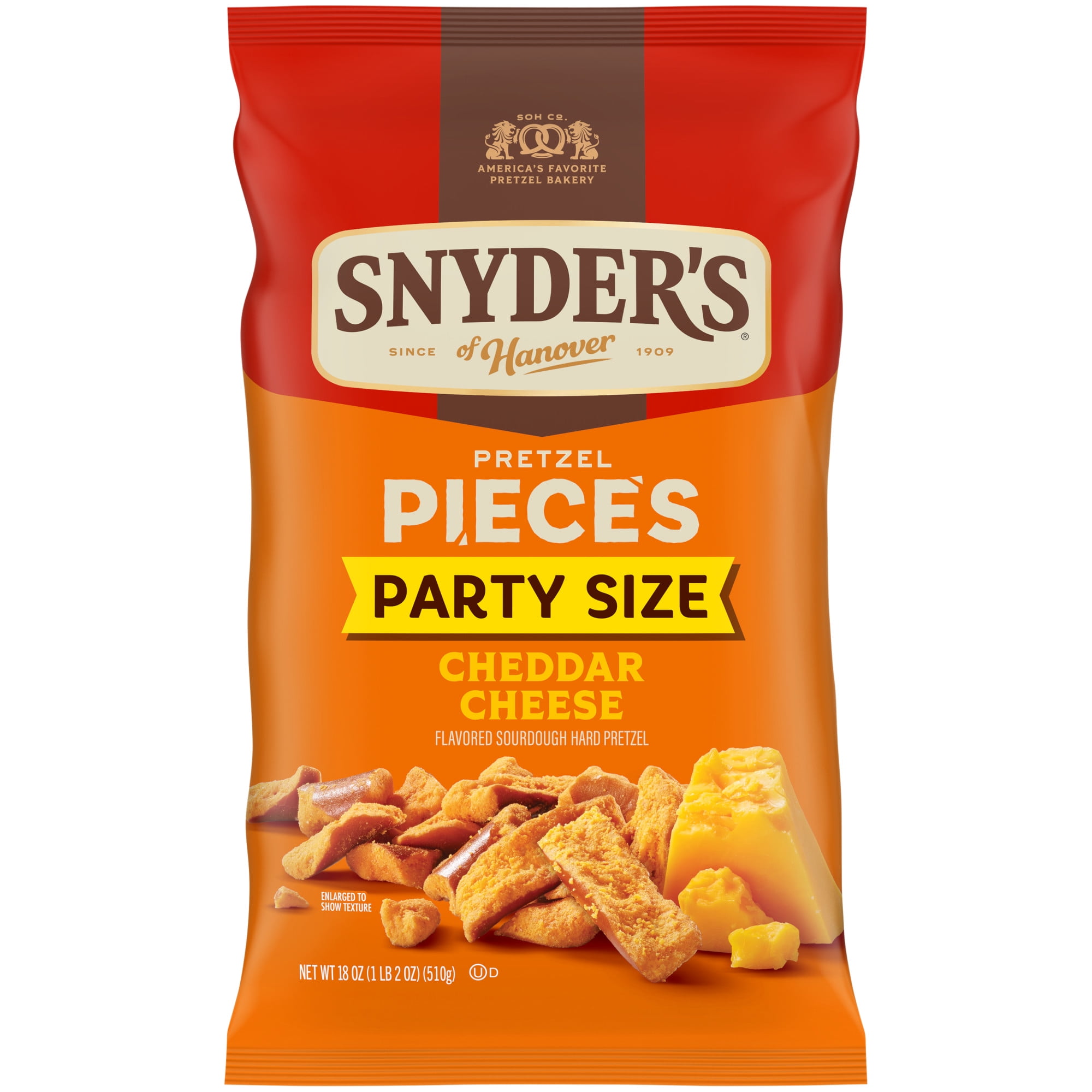 (2 pack) Snyder's of Hanover Cheddar Cheese Flavored Pretzel Pieces, 18 oz