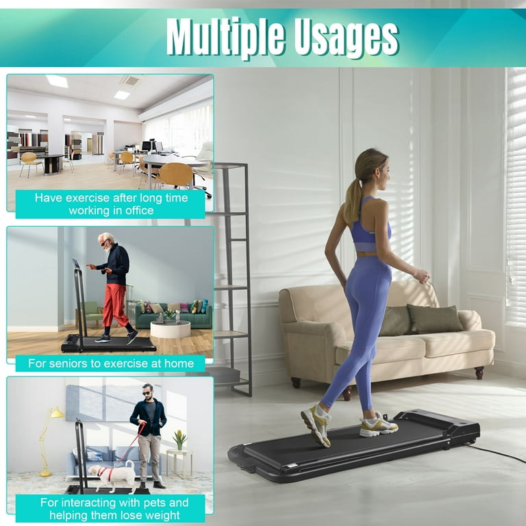 Yescom Treadmill 2 in 1 Under Desk 2.25HP Folding Electric Running Jogging Walking Machine with Bluetooth Speaker Remote Control