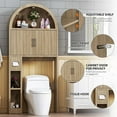 thumbnail image 5 of Over The Toilet Storage Cabinet, Freestanding Storage Organizer Cabinet, Farmhouse Space Saver with Paper Holder and Racks and Elegant Arched Design, for Bathroom, Laundry and Restroom, 5 of 7