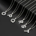 thumbnail image 6 of 4Pcs Diamond Initial Letter Necklace for Women Men Silver Alphabet Crystal Zircon Pendant Name Necklace Charms Trendy Jewelry Gift for Women, 6 of 7