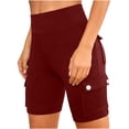 thumbnail image 4 of LAJPXKHY Yoga Shorts for Women Elastic High Waist Butt Lifting Hiking Cargo Shorts Workout Running Summer Short Leggings with Multi Pockets, 4 of 7