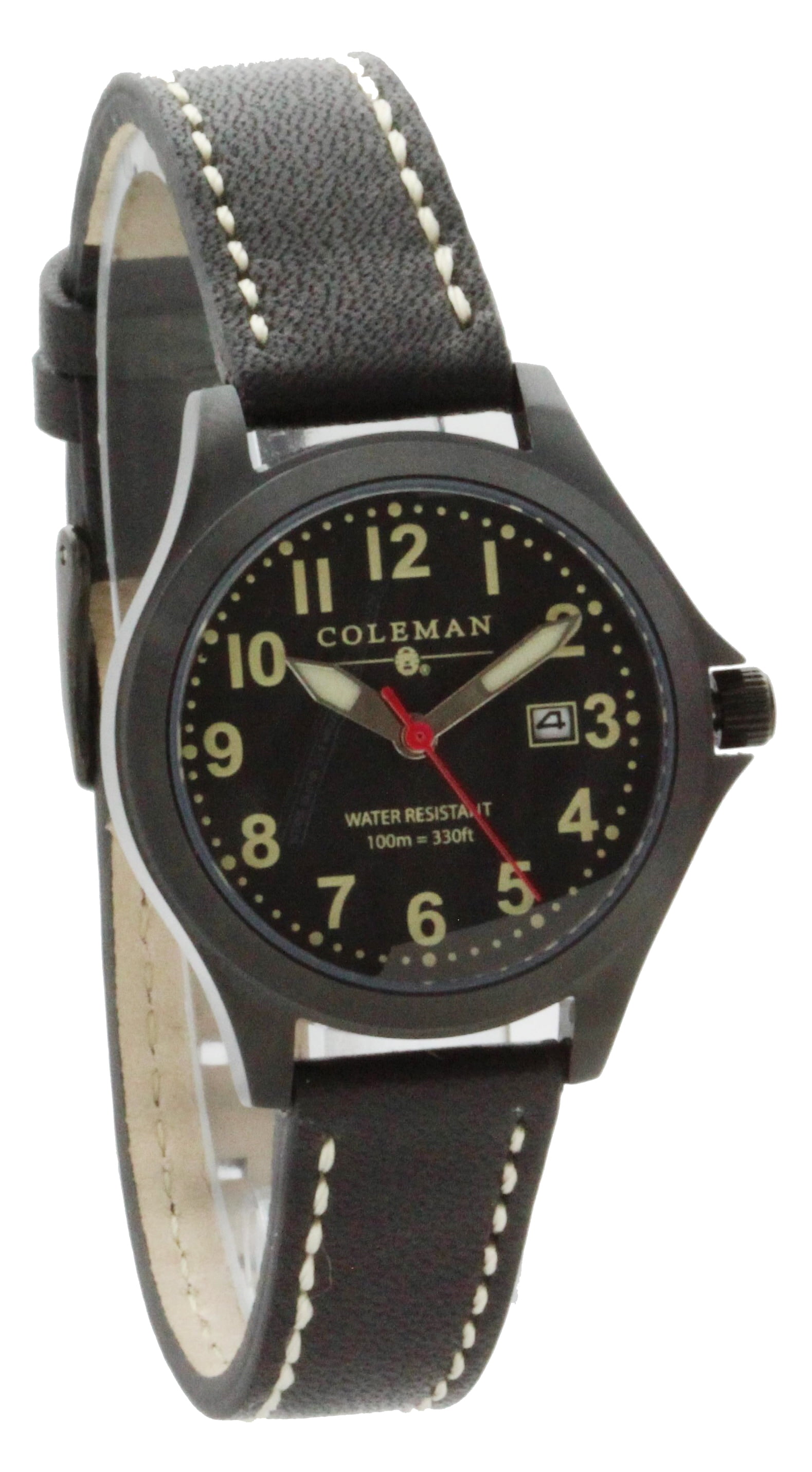 Coleman Stainless Steel ladies leather band watch with date COL7105