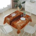 thumbnail image 6 of Burnt Orange Table Cloth Waterproof Tablecloths, Oil Painting Modern Abstract Art Vintage Tablecloth Dining Table Cover for Kitchen Party Tabletop Outdoor, Square Tablecloth 60x60 Inch, 6 of 9